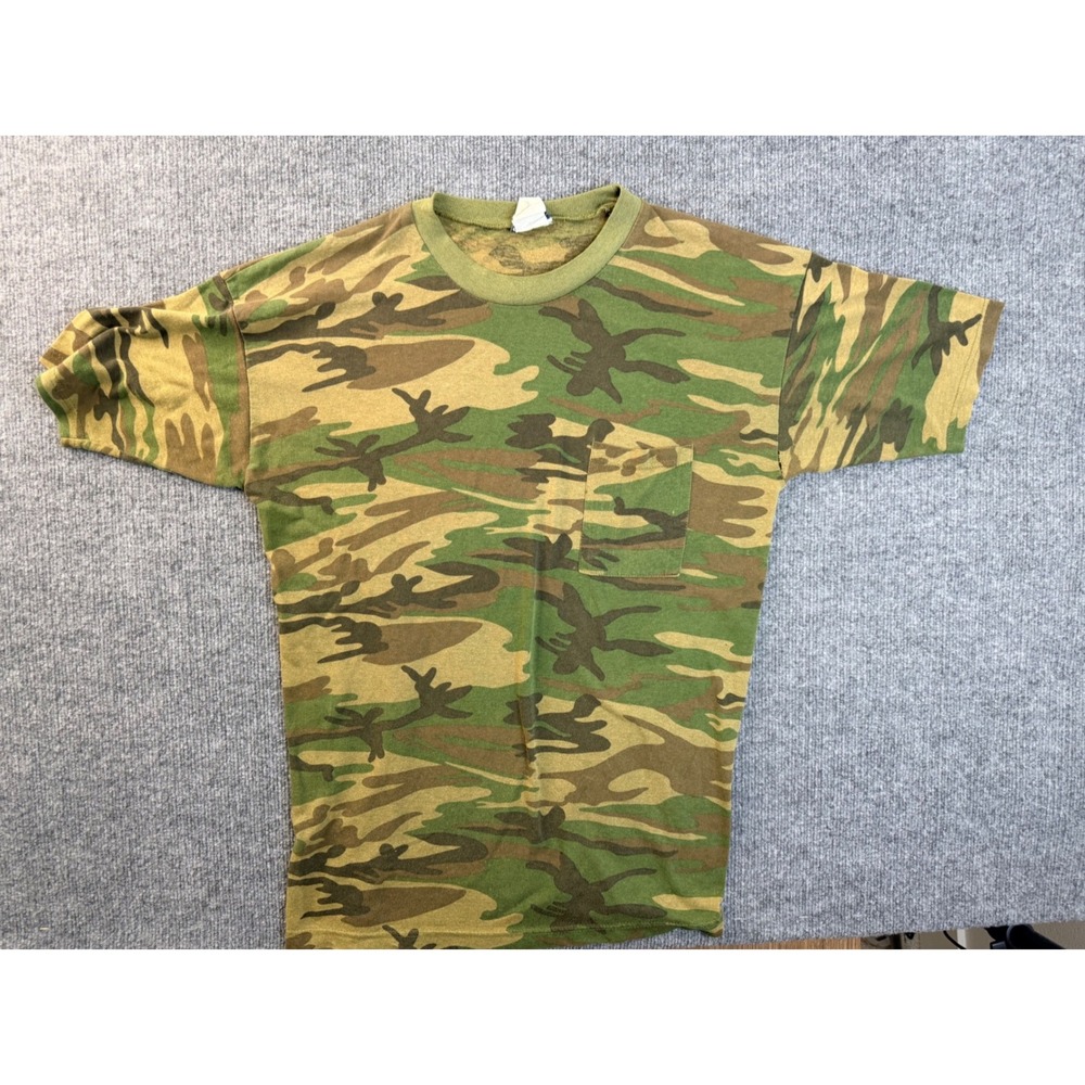 Vintage Imperial Camo Pocket T Shirt Mens XL Green Cotton Blend Workwear Tee